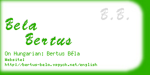 bela bertus business card